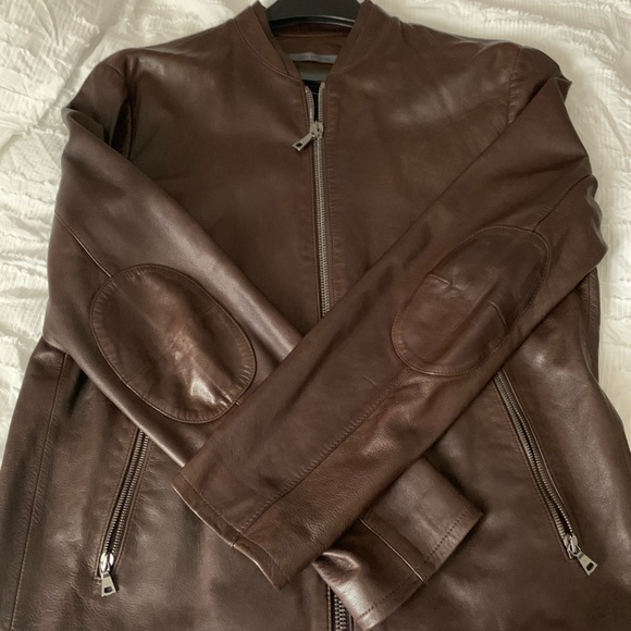 John Varvatos Designer Brown Leather Jacket NWOT - Picture 3 of 11